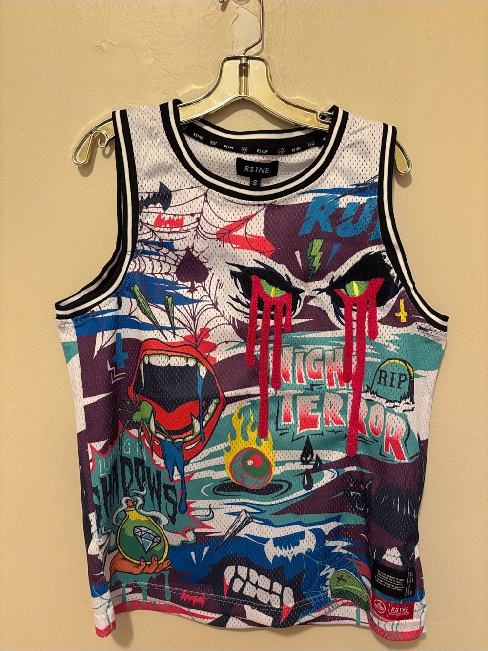 Graphic Mesh Tank Top - Multi-Color